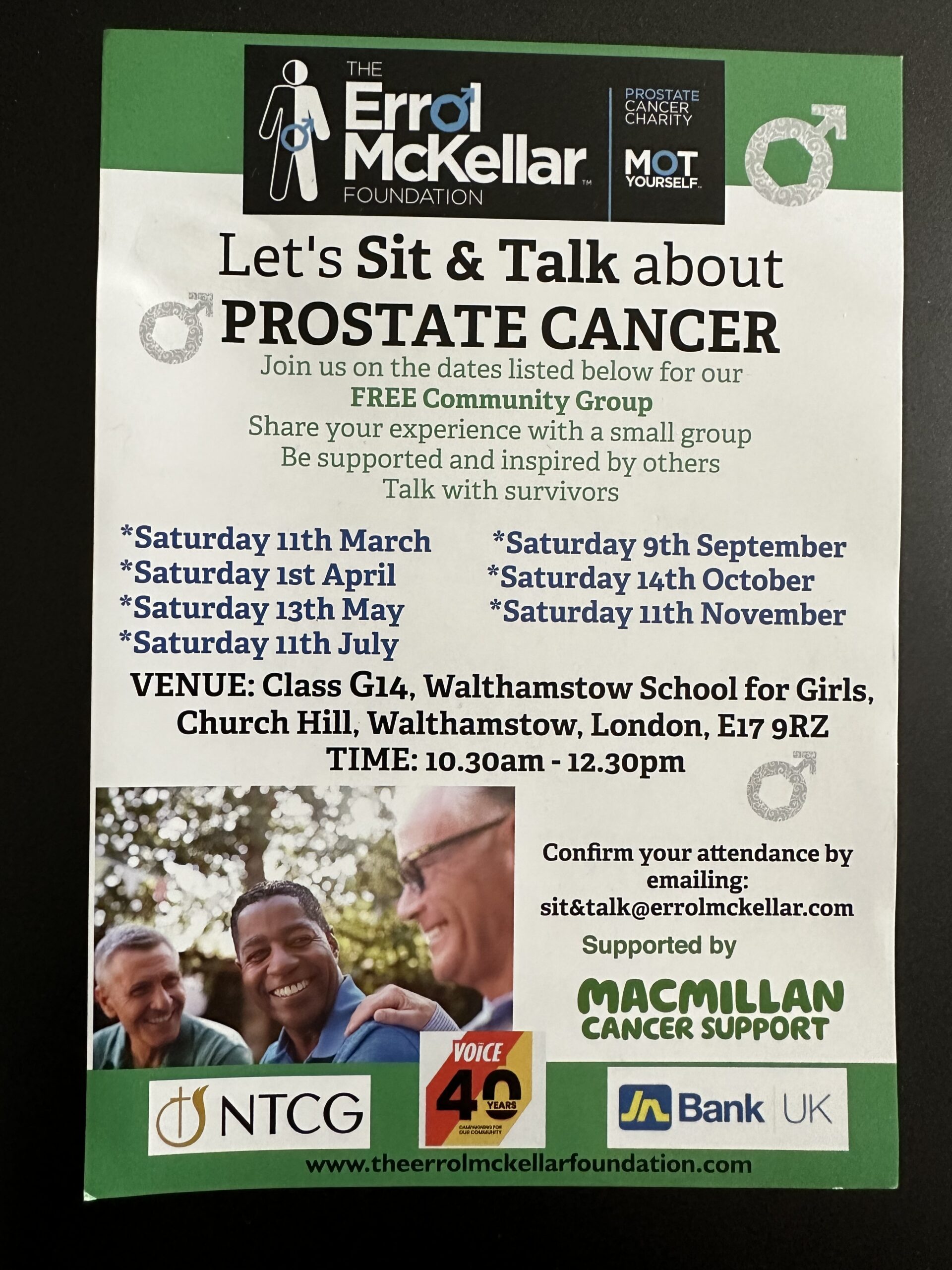 The Errol McKellar Foundation Let’s Sit & Talk about PROSTATE CANCER