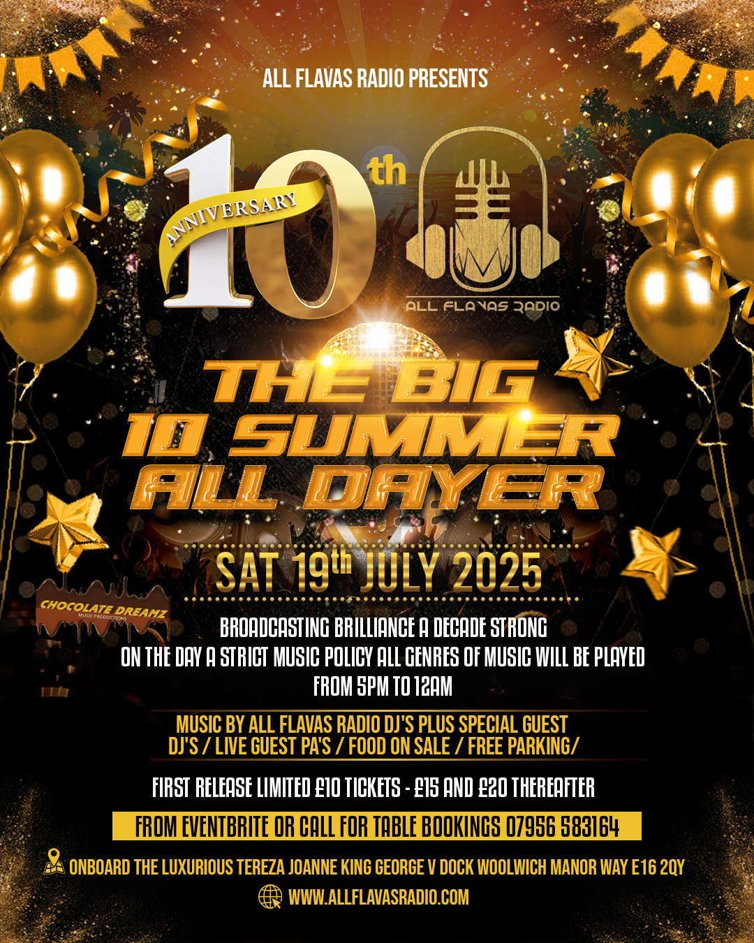 All Flavas Radio Presents 10th Year Big Summer All DAYER